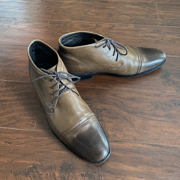 Democrata Gradient Brown Cap Toe Cadet Leather Dress Boots Size 12 - Picture 2 of 12